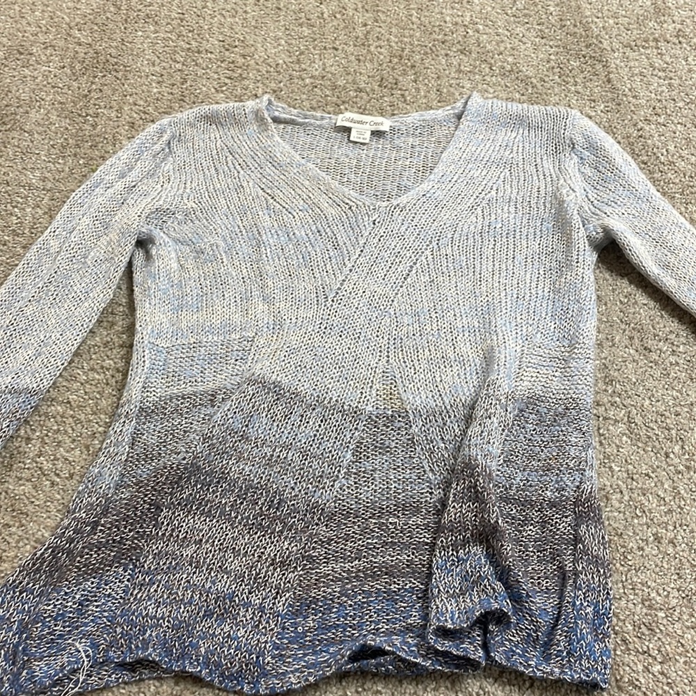 ColdWater Creek Knit Sweater Large Blue